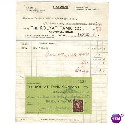 1953 THE ROLYAT TANK CO LTD ,YORK 9328