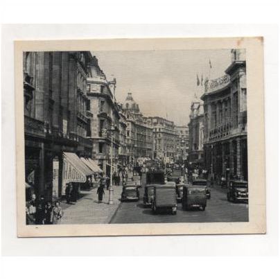 Regent Street, London UK, shops, old cars Vintage souvenir snapshot photograph