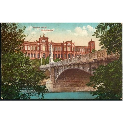 Antique Germany Postcard 1911 - Munchen - Maximilianeum