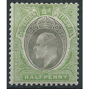 Southern Nigeria 1903 SG10 1/2d Grey-Black & Pale Green Mounted Mint..