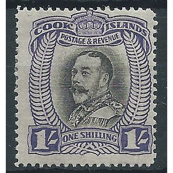 Cook Islands 1936 SG112 1/- Black & Violet Mounted Mint..
