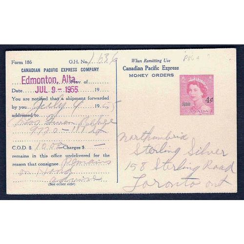 Canada #P86a Postal Card USED Karsh Illustrated CP Express Card