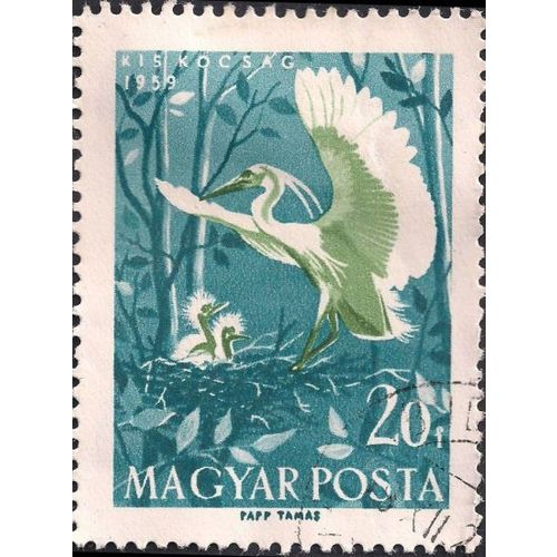 HUNGARY, BIRDS, Little Egret, green 1959, 20f