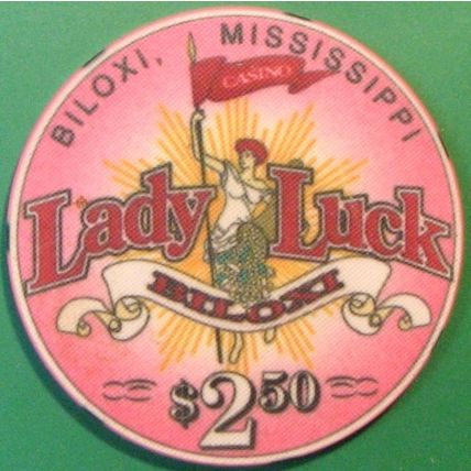 Lady Luck. $2.50 Casino Chip. Biloxi, MS. X88.