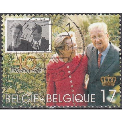 Belgique 1999 Michel 2880 O Cote (2008) 0.50 € Roi Albert II et Reine Paola