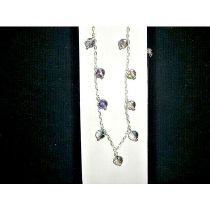 Stunning dichroic clear crystal glass golf ball on SP necklace UK fun holiday