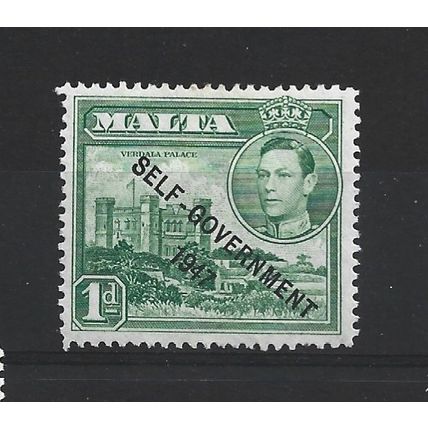 Malta.SG236 1d Verdala Palace (Green).Mounted Mint.Apr25d
