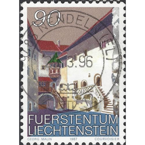 LIECHTENSTEIN, Castle Vaduz, blue 1987, 90c