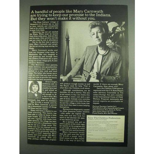 1967 Save The Children Federation Ad - Mary Carnwath