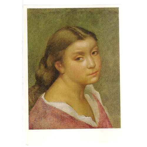 YOUNG GIRL by Auguste Renoir .. unused vintage German postcard =