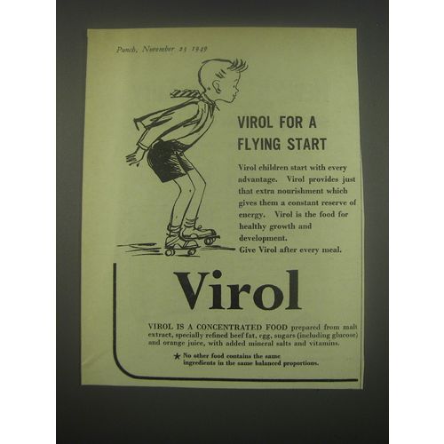 1949 Virol Food Ad - Virol for a flying start