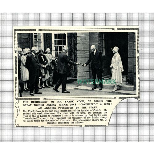 C2736) Mr Frank Cook Cook's Cooks Tourist Agency Mr G Ballance - 1929 Clip