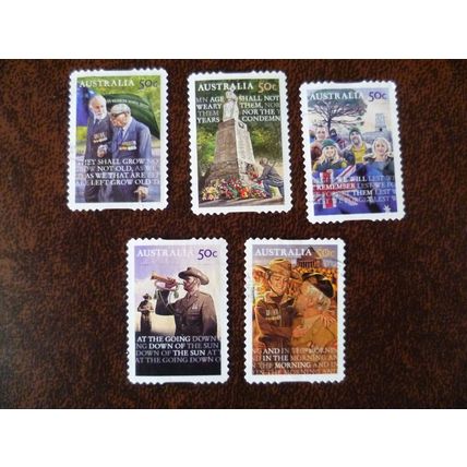 Australia 2008 Lest We Forget ANZAC Day fine used set stamps SG2983-7 Veterans