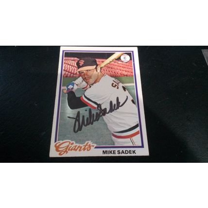 1978 Topps Card # 008 Mike Sadek Autograph 202102131714 San Francisco Giants