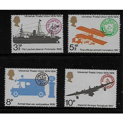 GREAT BRITAIN 1974 CENT UNIVERSAL POSTAL UNION SG 954 / 957 SET 4 VALS UM MINT#2