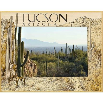Tucson Arizona Laser Engraved Wood Picture Frame Landscape (8 x 10)