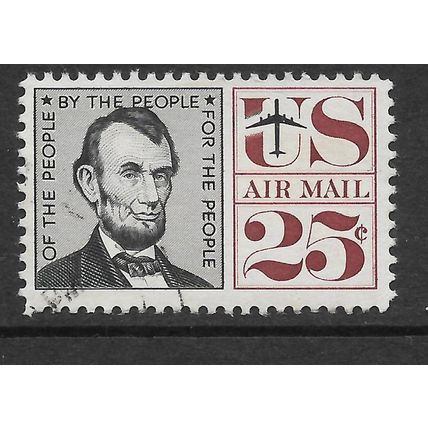 USA 1959 AIR 25c ABRAHAM LINCOLN SG A 1141 FINE USED