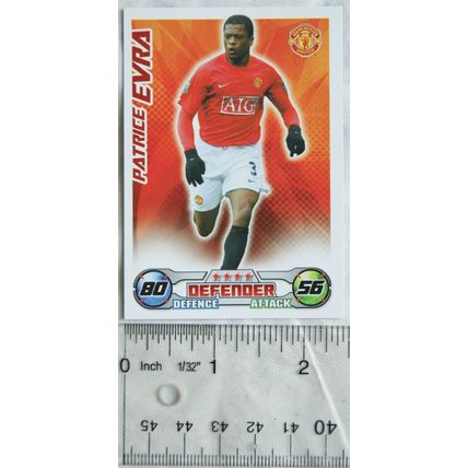 2008/09 Topps Match Attax Trading Card - Patrice Evra, Manchester United