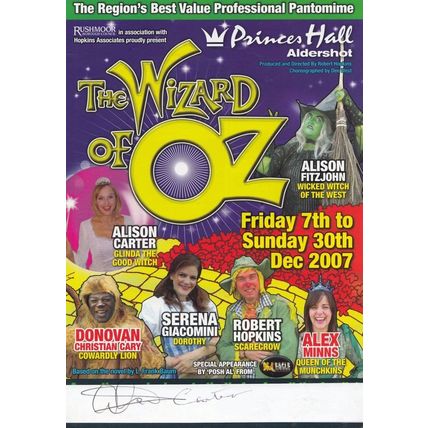 Alison Carter Batman Begins The Wizard Of Oz Aldershot Hand Signed Theatre Flyer