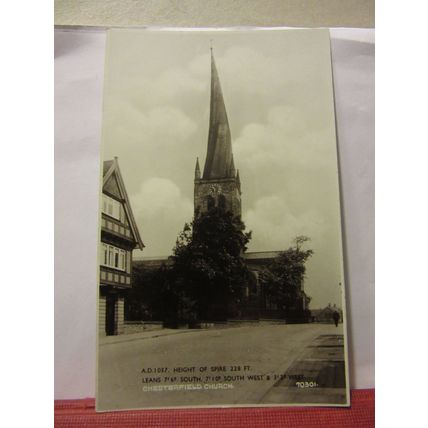 CHURCH, CHESTERFIELD, DERBYSHIRE. unused vintagee postcard RP photochrom /