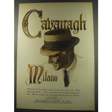 1956 Cavanagh Milano Hat Advertisement