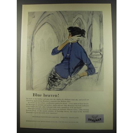 1956 Braemar Sweater Ad - Blue Heaven