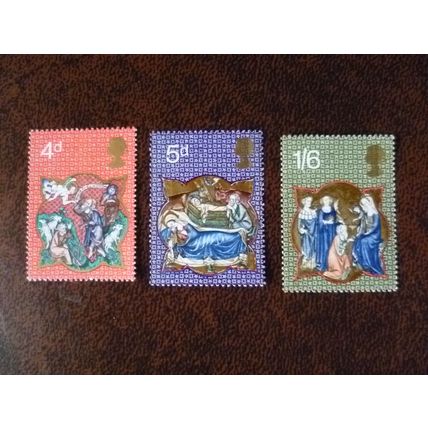 1970 GB Christmas set unmounted mint stamps SG838-40 Shepherds Angel Nativity