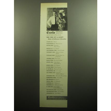 1958 Excello Shirts Advertisement - Excello Imported Shirtings