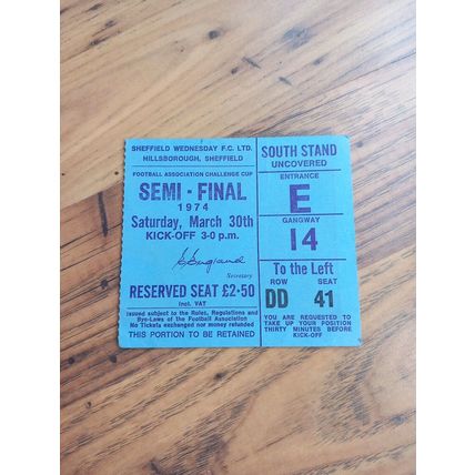 1974 FA Cup Semi Final Programme & Ticket – Burnley vs Newcastle United