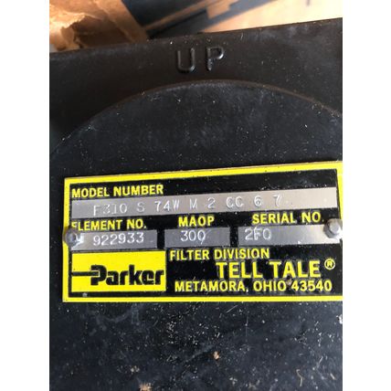 PARKER HANNIFIN F310 S 74W M 2 CC 6 7 HYDRAULIC FILTER,922933,300,F310S74W M2,BS