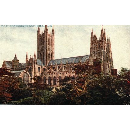 Canterbury Cathedral N W, Kent, England, Photochrom Postcard