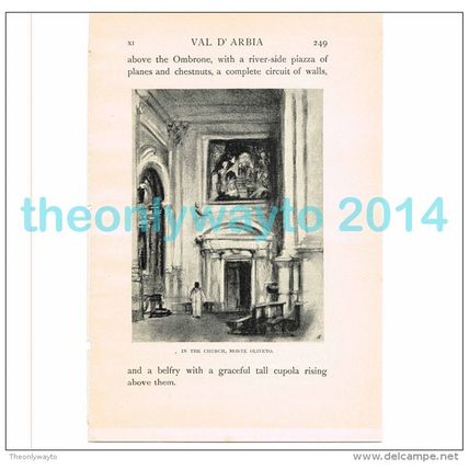 MONTE OLIVETO, IN THE CHURCH, ITALY, BOOK ILLUSTRATION/PRINT, 1904