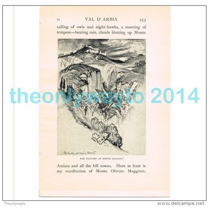 MONTE OLIVETO, THE COUNTRY, ITALY, BOOK ILLUSTRATION/PRINT, 1904