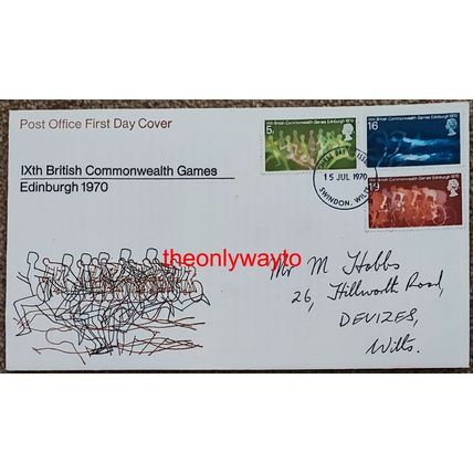 1970 British Commonwealth Games, Edinburgh 1970, Swindon Postmark, GPO FDC