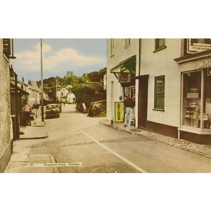 Ringmore Road Shaldon Devon Antiques Shop 1960s Postcard