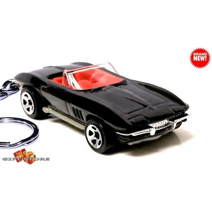 KEYCHAIN BLACK CHEVY CORVETTE C2 CONVERTIBLE CUSTOM❤️GREAT GIFT❤️