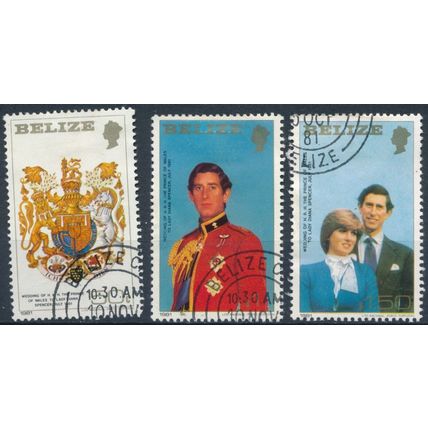 Royal Wedding - Belize 1981 - F H - SG 617/9
