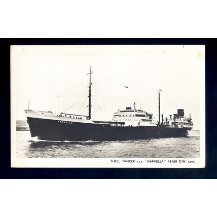 TA0855 - Shell Oil Tanker - Harvella - postcard