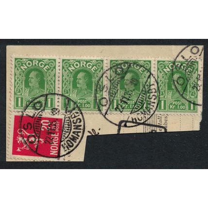 Norway King Haakon VII 1Kr 4 pcs on paper Good cancel 1935 Canc