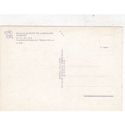 Nieigles L'Eglise France Postcard unused VGC