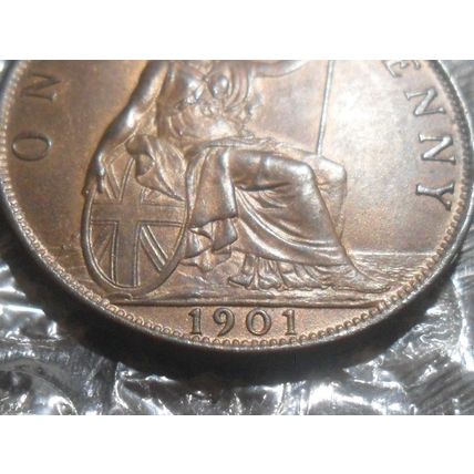 1901 Victoria Veiled Head penny.