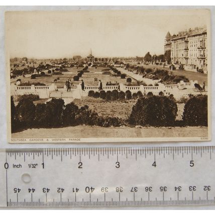 vintage postcard Southsea Gardens & Western Parade