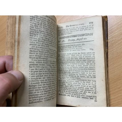 RARE* 1717 "THE SPECTATOR" VOL 8 #556-635 ADDISON STEELE ANTIQUE BOOK (P3)