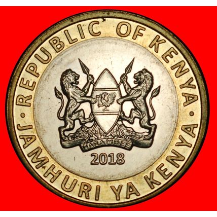 Ⰶ GREAT BRITAIN: KENYA ★ 10 SHILLINGS 2018 LION! UNC LUSTRE★LOW START★NO RESERVE