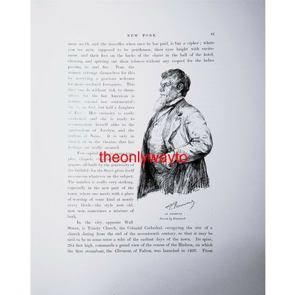 An American, New York, USA, Book Illustration 1892