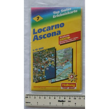 1999 Hallwag Top Swiss Esplorazione Map No. 7 Locarno Ascona