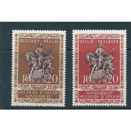 belgium stamps 1943 sg1011 sg1011 sg 1012 winter relief fund mnh