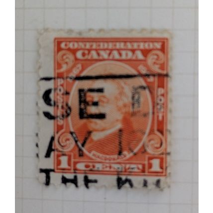 Canada Postage Stamp, 1927, 1c, Canada Confederation, Used Hinged