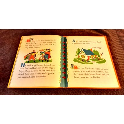 The Traveling Musicians Bonnie Book Illustrated By Dolli Tingle 1946 Great Shape
