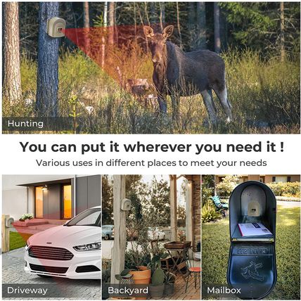 1/2 Mile Hosmart Driveway Alarm Wireless Sensor System & Driveway Sensor Alert S